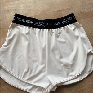 Tiger Friday White Athletic Shorts